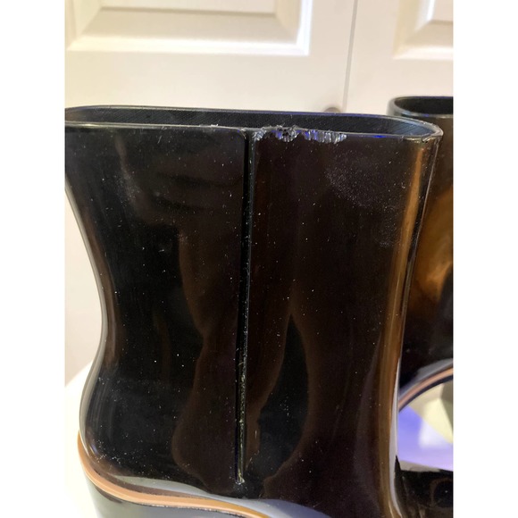 Melissa black heeled shiny rainboots - Picture 9 of 14